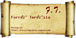 Forró Terézia névjegykártya